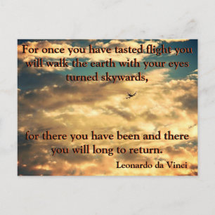 Carte Postale Poème volant Da Vinci 🚁 ✨ Budget spécial