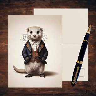 Carte Postale Poetcore Literary Weasel Dark Academia