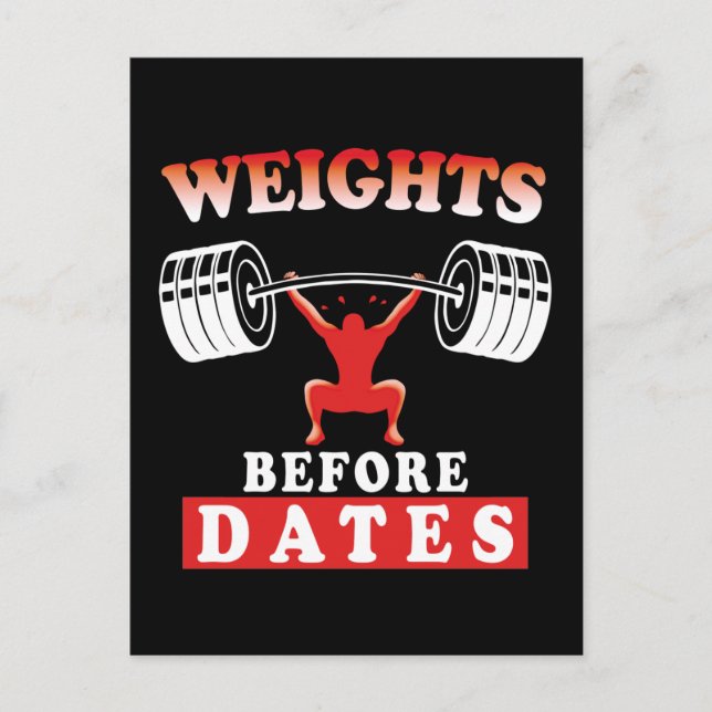 Carte Postale Poids avant dates | Citation motivationnelle de fo (Devant)