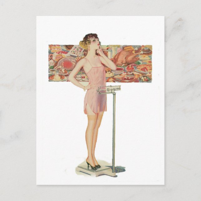 Carte Postale Poids en illustration vintage (Devant)