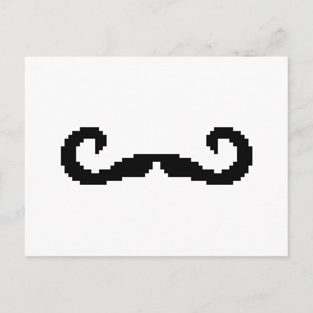 Carte Postale Poignée de 8 bits Pixel Moustache (Devant)