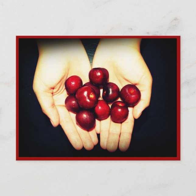 Carte Postale Poignée de cerises mûres (Devant)