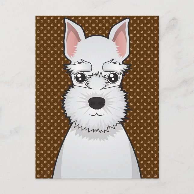 Carte Postale Poignées de dessin de chien Schnauzer miniature (Devant)