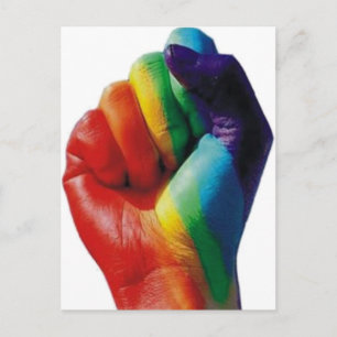 Carte Postale Poing arc-en-ciel