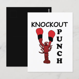 Carte Postale Poing de Knockout de Boxe de Homard
