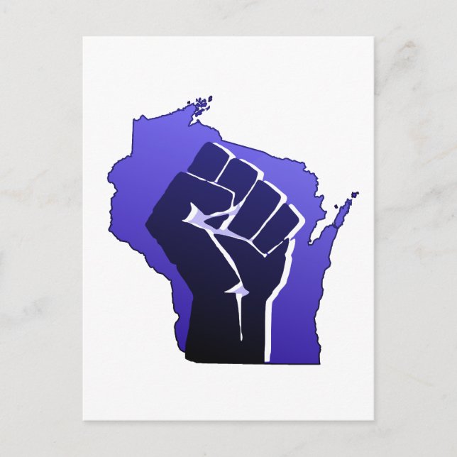 Carte Postale Poing de solidarité du Wisconsin (Devant)