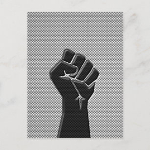 Carte Postale Poing de solidarité en fibre de carbone