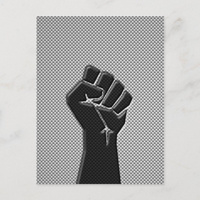 Carte Postale Poing de solidarité en fibre de carbone (Devant)