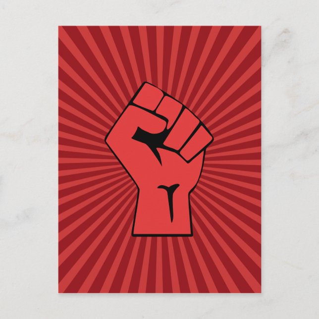 Carte Postale Poing révolutionnaire rouge (Devant)