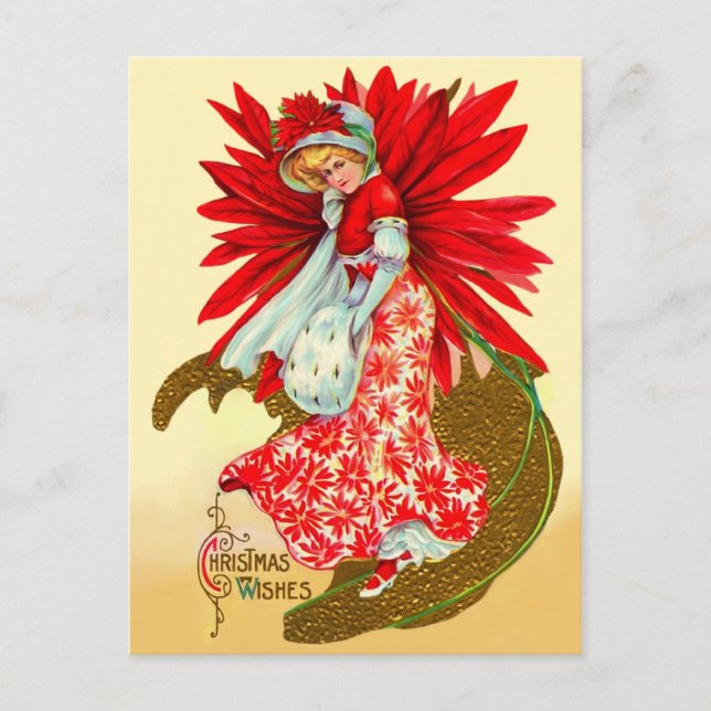 Carte Postale Poinsettia fille (Devant)