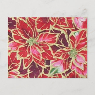Carte postale Poinsettia Rouge Or rose Bourgogne