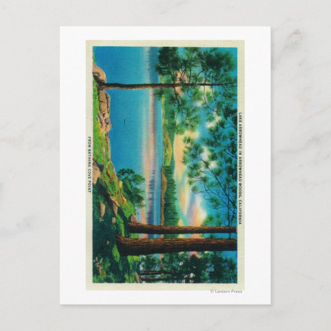 Carte Postale Point d'anse de baignade au lac Arrowhead (Devant)