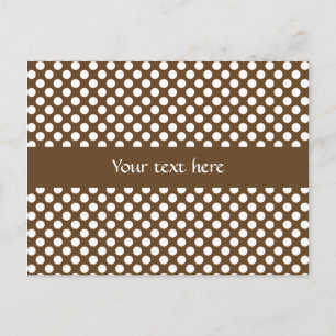 Carte Postale Point Polka Brown et blanc