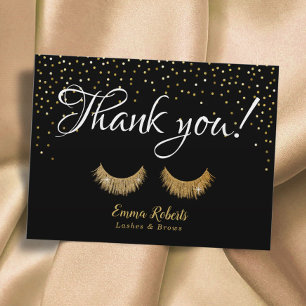 Carte Postale Pointe maquillage Artiste Gold Confetti Merci