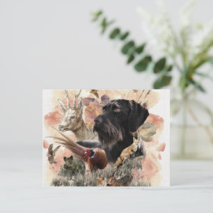 Carte Postale Pointeur À poils durs allemand