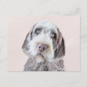 Carte Postale Pointing à poils durs Peinture Griffon - Art Chien