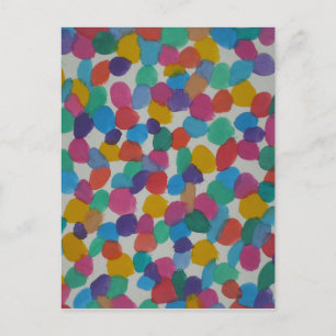 Carte Postale Points aquarelle colorés