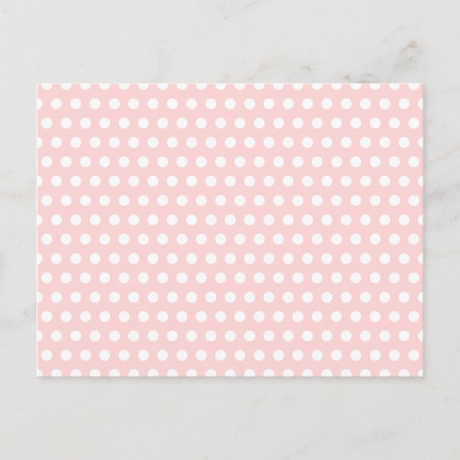 Carte Postale Points blancs sur rose pâle (Devant)