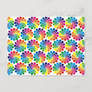 Carte Postale Points de couleur Cercle Motif + votre arrière - p