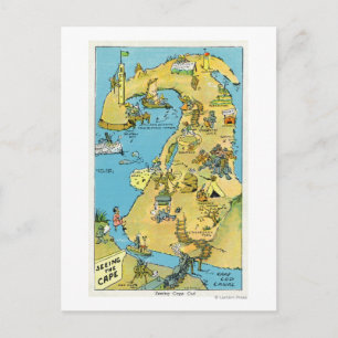 Carte Postale Points d'intérêt sur Cape Cod