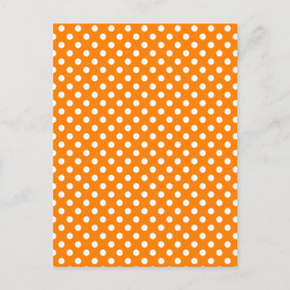 Carte Postale Points Polka - Blanc sur Orange