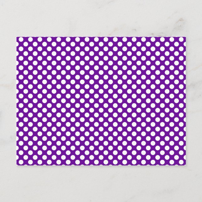 Carte Postale Pois blancs et violets (Devant)