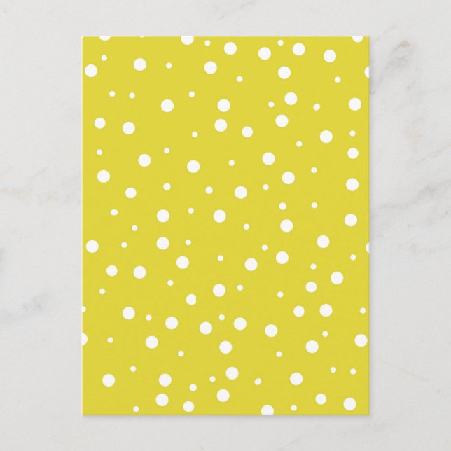 Carte Postale Pois blancs sur Jaune (Devant)