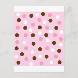 Carte Postale Pois Brown et roses