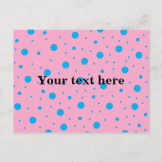 Carte Postale Pois minuscule et grand de bleu de ciel rose-clair