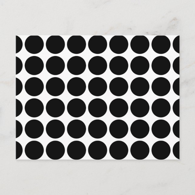 Carte Postale Pois noirs en blanc (Devant)