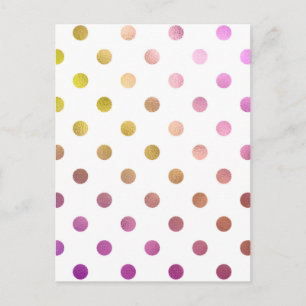 Carte Postale Pois rose multiple, tendance, girly, motif, drôle,