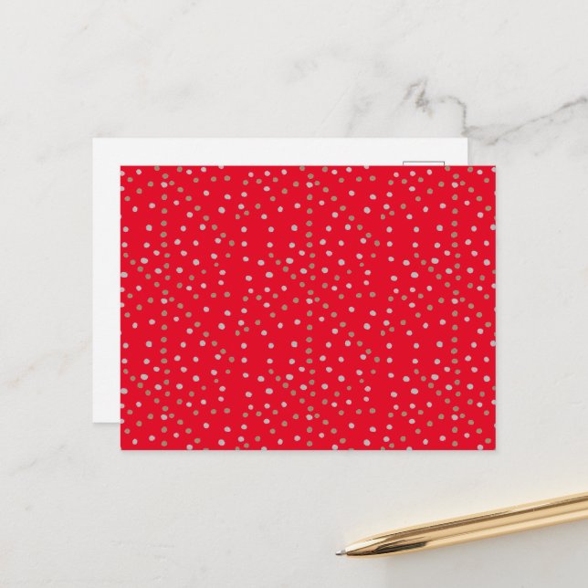 Carte Postale Pois rouges (Devant/Arrière en situation)
