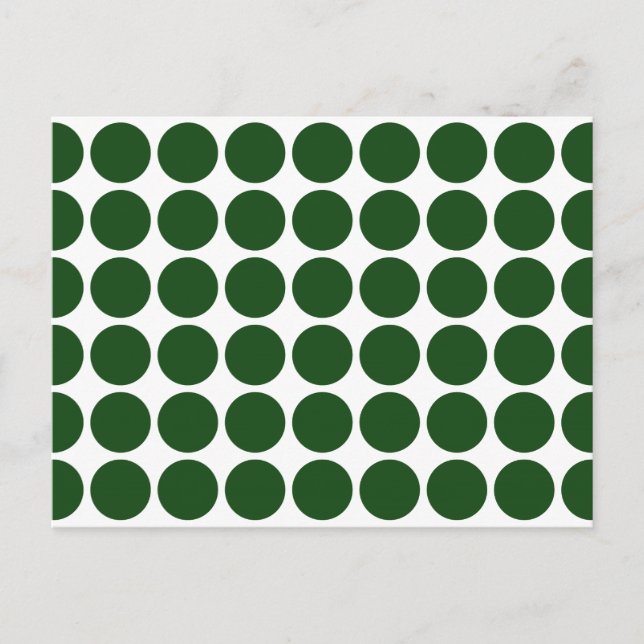 Carte Postale Pois verts en blanc (Devant)