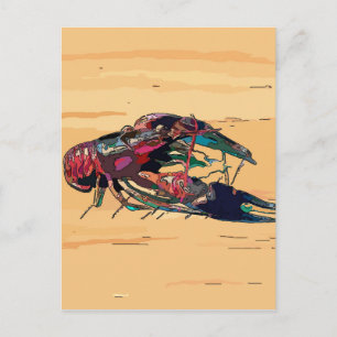 Carte Postale Poisson à la coque en bois
