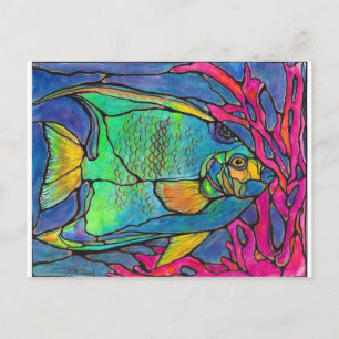 Carte Postale Poisson Angle en verre tendu