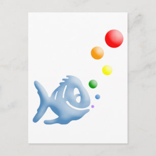 Carte Postale poisson arc-en-ciel