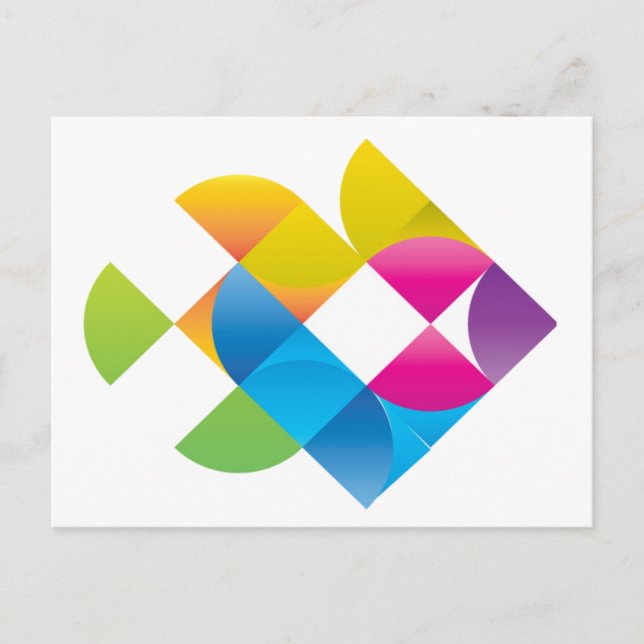 Carte Postale poisson-arc tropical mignon (Devant)