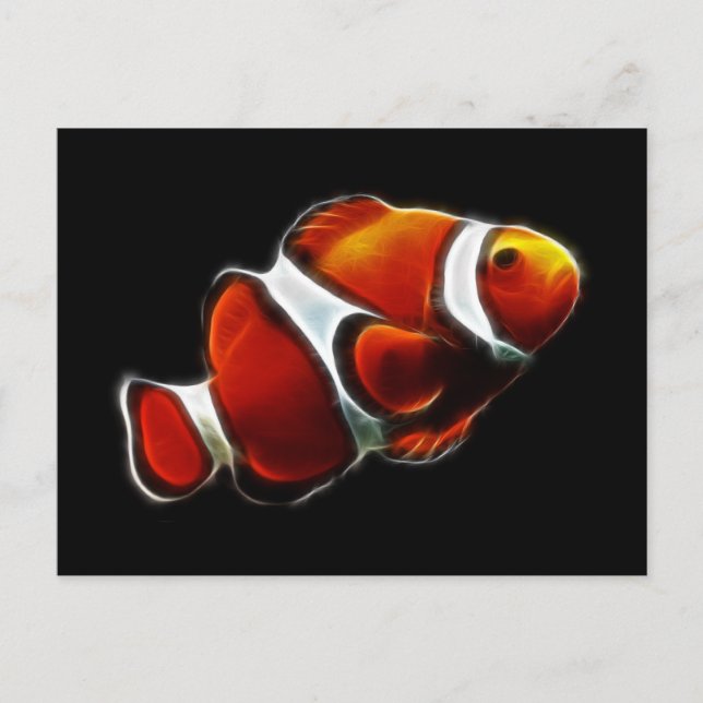 Carte Postale Poisson clown tropical orange (Devant)