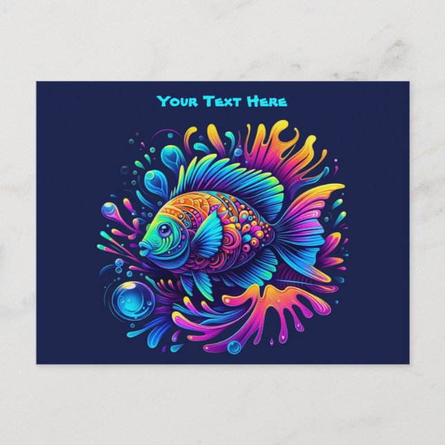 Carte Postale Poisson coloré (Devant)