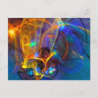 Carte Postale Poisson couché de soleil - coloré numérique abstra