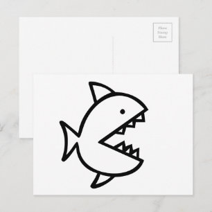 Carte Postale Poisson couleur avec dents