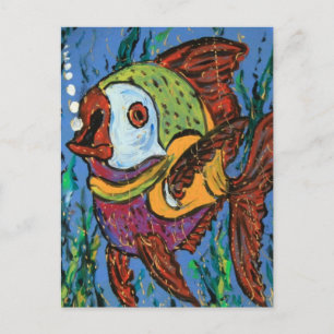 Carte Postale Poisson dans une assiette