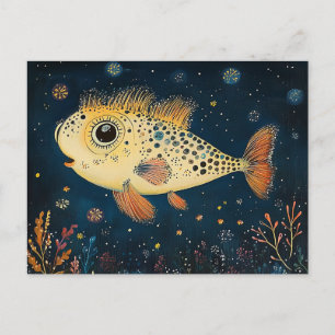 Carte Postale Poisson de dessin coloré