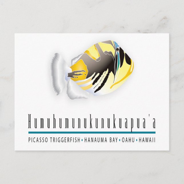 Carte Postale Poisson d'État d'Hawaï - Humuhumunukunukuapua'a (Devant)