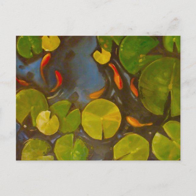 Carte Postale Poisson D'Or Koi Pond Water Lys (Devant)