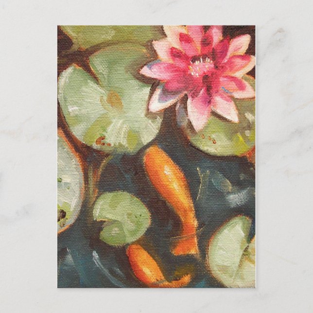 Carte Postale Poisson D'Or Koi Pond Water Lys (Devant)