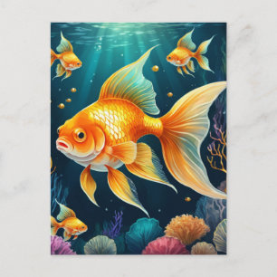 Carte Postale Poisson d'or sous-marin