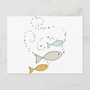 Carte Postale Poisson et bulles