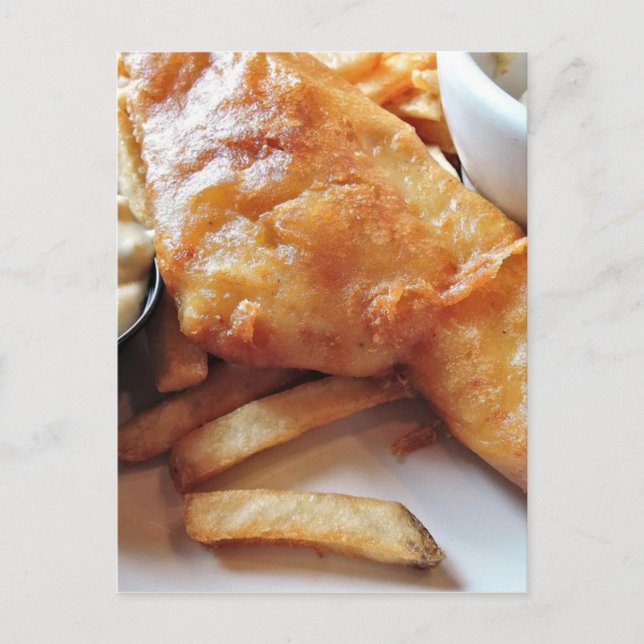 Carte Postale Poisson Et Chips (Devant)