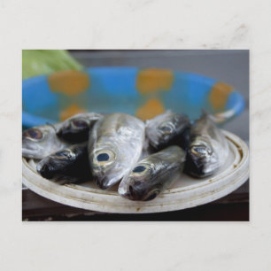 Carte Postale Poisson frais sur le marché aux poissons Mercado d